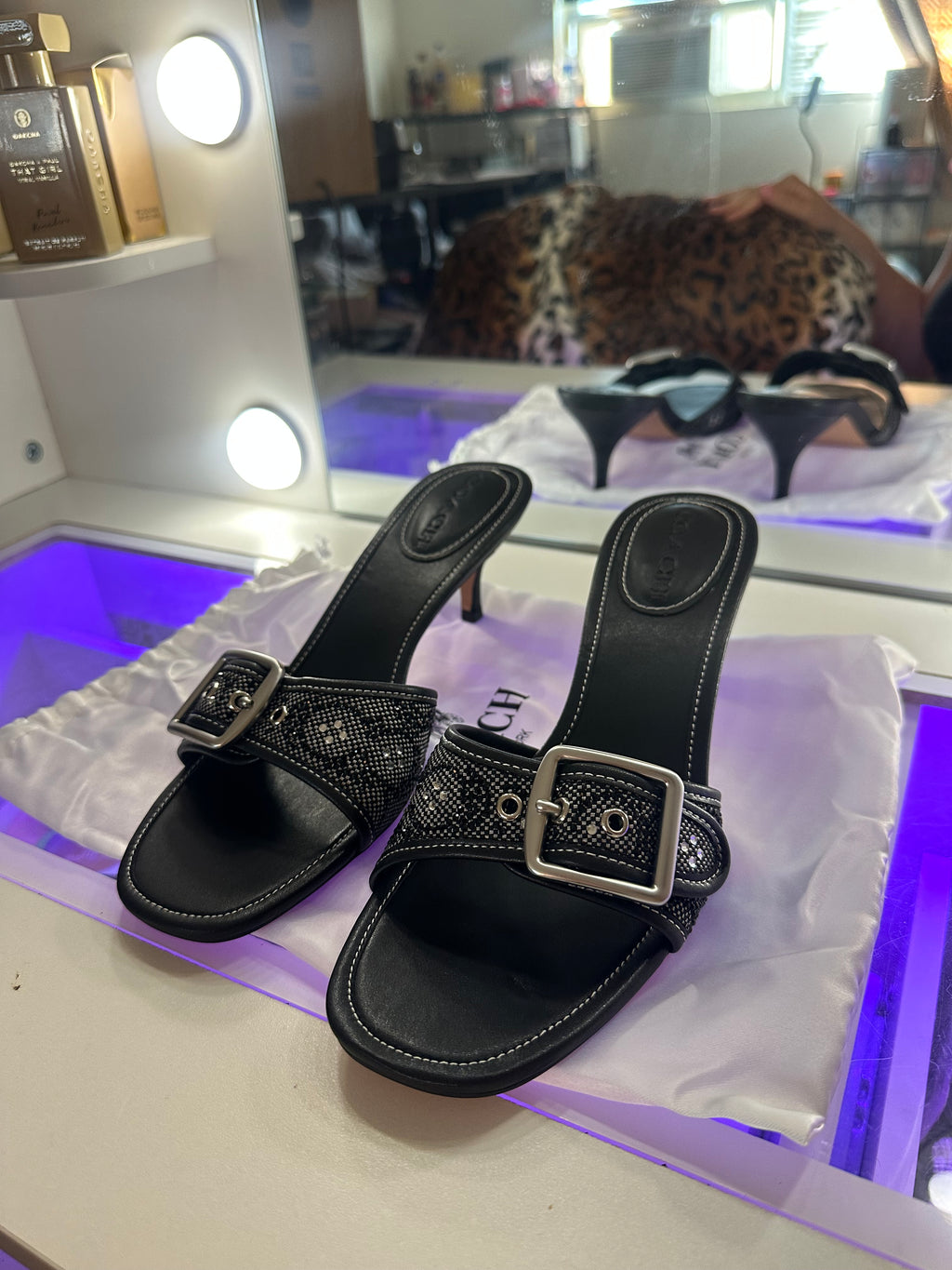 Black Crystal Margot Sandal