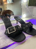 Black Crystal Margot Sandal