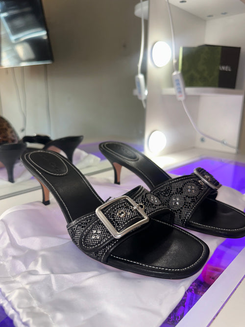 Black Crystal Margot Sandal