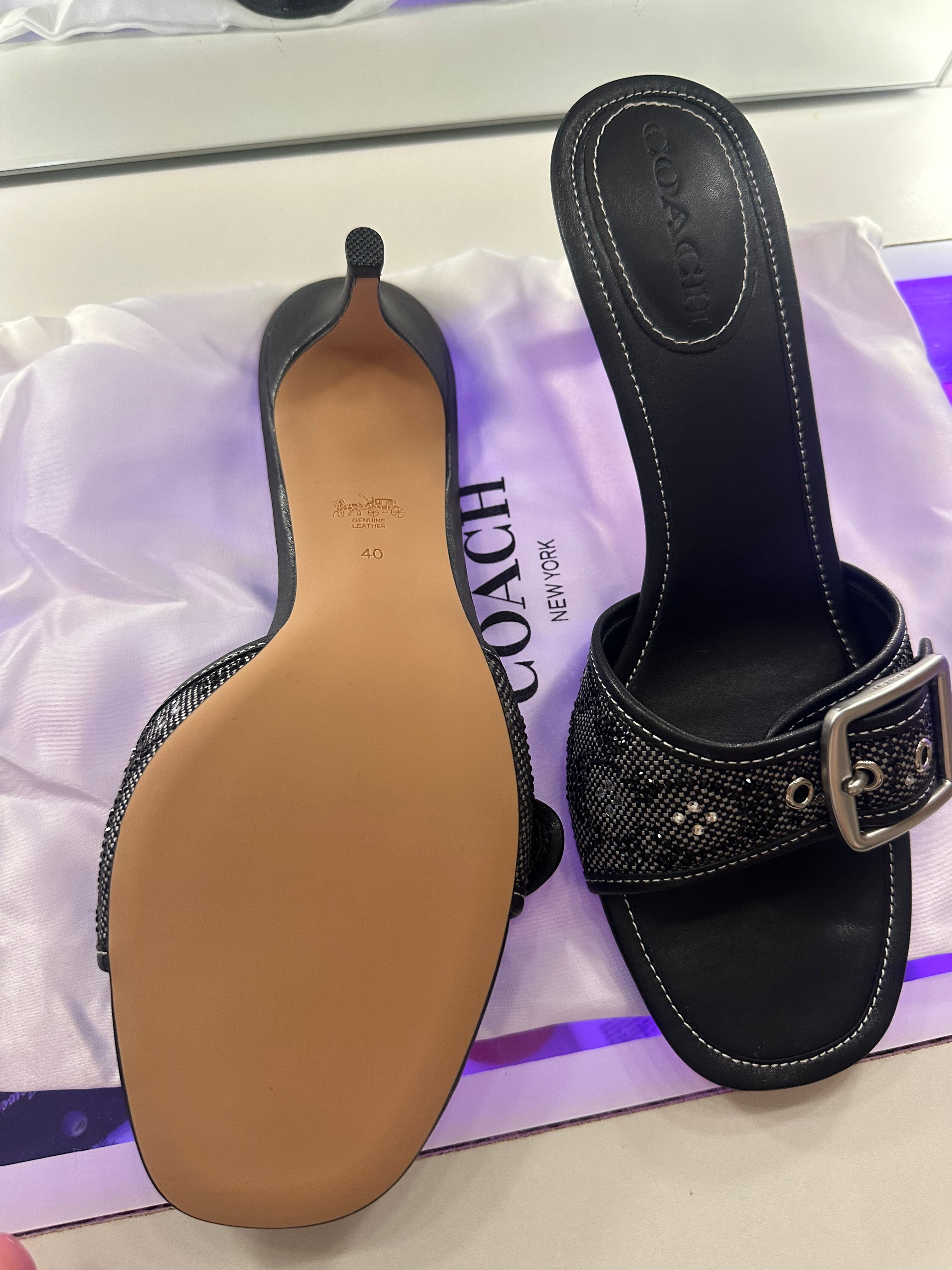 Black Crystal Margot Sandal